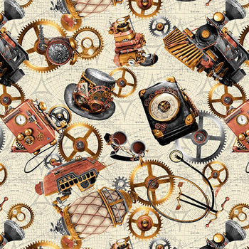 Blank Fabric Time Travel  Tossed 3020-41