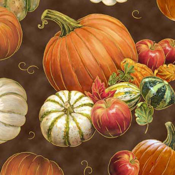 QT Fabrics Autum Forest 30361A Pumpkins and Gourds