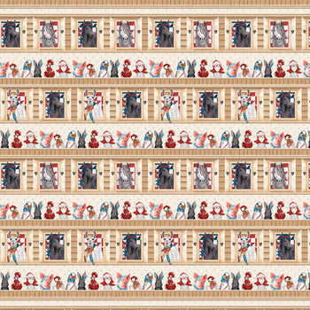 Blank Fabric Dressed Up On The Farm Border Stripe 3096-41