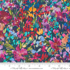 Moda Fabrics Coming Up Roses 39785 13- Sapphire