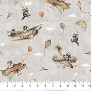 FIGO Fabric Great Journey Raccoons 90829-90