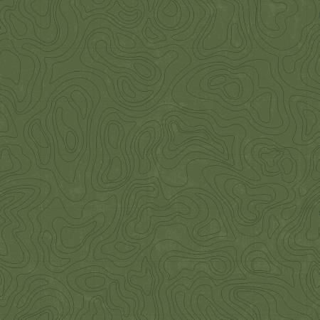 Riley Blake Legends of The National Park Topographic Chive