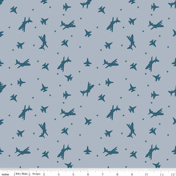 Riley Blake Coming Home C14427 Airplane Grey