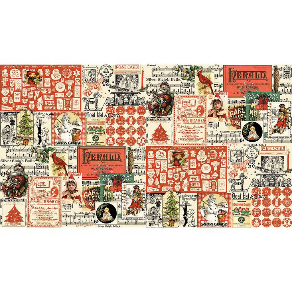 Riley Blake Classic Christmas Collage Parchment