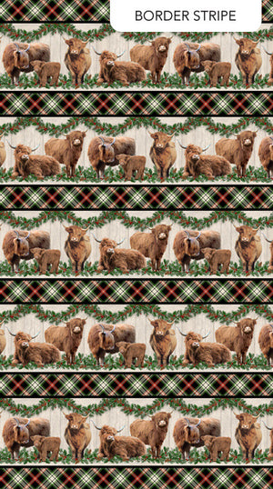 Northcott Fabric Highland Heart Stripe 28046-99