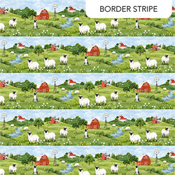 Northcott Fabric Counting Sheep DP28471-74 Stripe
