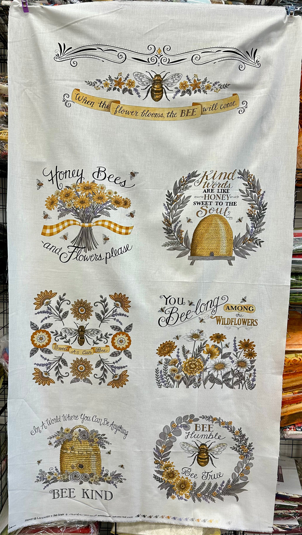 Moda Fabrics Honey and Lavender quilting panel