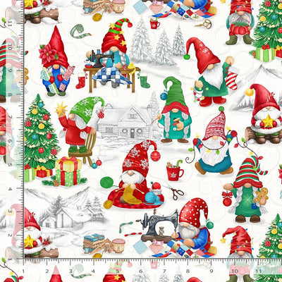 Timeless Treasures Christmas Quilting Gnomes- Winter