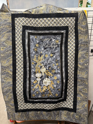 Metallic Happy Holiday Elegance Quilt - Ready-Made • 50