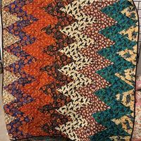 Halloween Chevron Quilt with Minky Backing- 56" x 64"