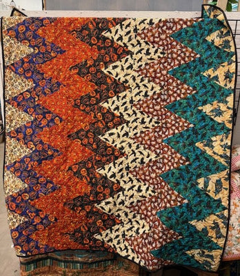 Halloween Chevron Quilt with Minky Backing- 56