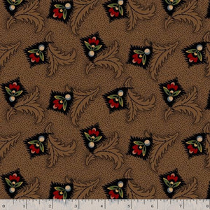 Marcus Fabrics R1708550113 Wispy Flowers -Brown by Pam Buda