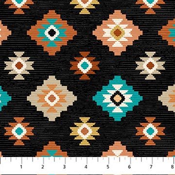 Northcott Fabrics Southwest Vista Black 25628-99