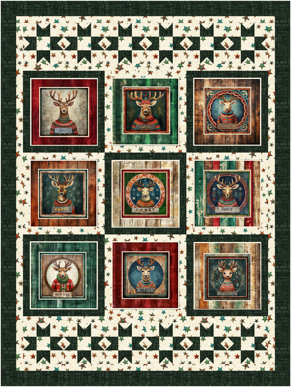 QT  Fabric Santa's Workshop Quilt Kit