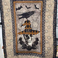 Skull & Roses Quilt – Handmade Gothic Throw | 42" x 62"