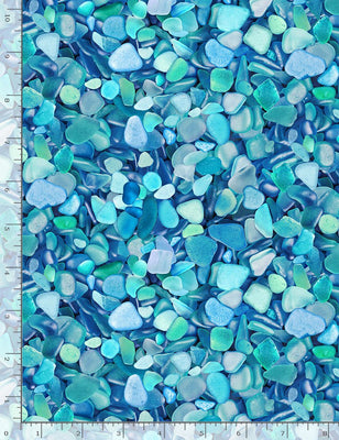 Timeless Treasures Packed Blue Seaglass CD1237