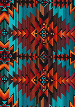 Timeless Treasures CD3857 Southwest Blanket Turquoise