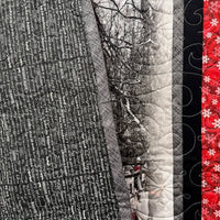 Red Barn Christmas Quilt – Handmade Holiday Throw | 51” x 46”