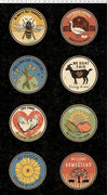 Clothworks Homestead Circle Panel
