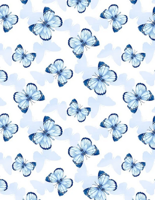 Wilmington Blooming Blue butterfly Toss 27691 144