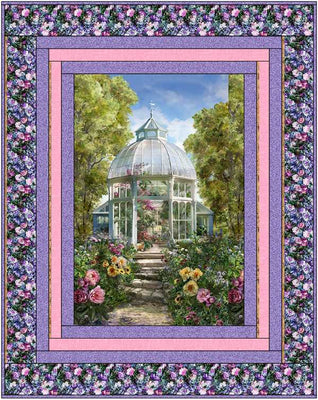 Hoffman Fabrics Botanical House Panel Quilt Kit