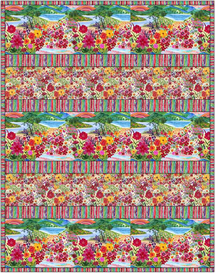 Hoffman Fabric Fiore Quilt Kit