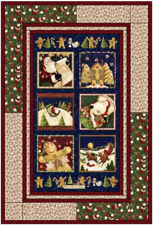 Clothworks Gingerbread Christmas Quilt Kit