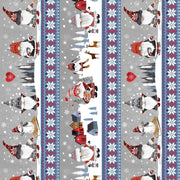 Timeless Treasures- CD2886 Winter Nordic Gnomes 11" Stripe