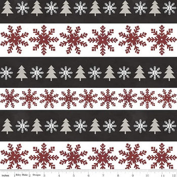 Riley Blake Hello Winter F11942 - Black Stripe