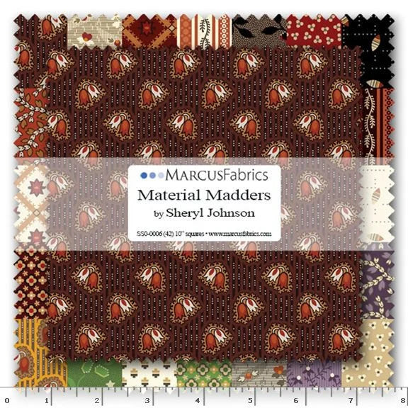 Marcus Fabrics Material Madders 10" Squares