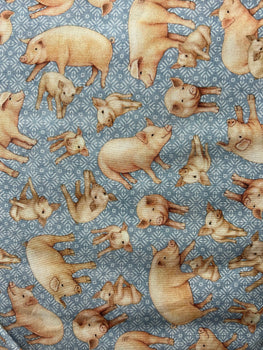 QT Fabrics Greener Pastures 28087 B Pigs