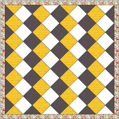 On Point Quilt Sterling and Gold Quilt Kit