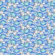 Clothworks Sandy Toes Y4047-90 Packed Blue Shells
