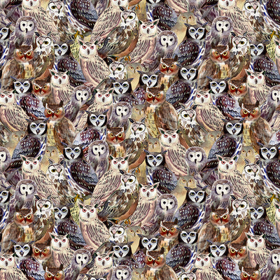 Clothworks Y4074-55 Packed Owls
