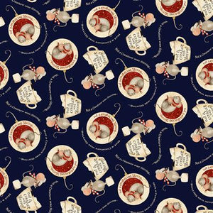 Clothworks Y4119-53 Gingerbread Christmas Mice