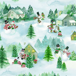 Clothworks Snowman Christmas Y4139-55 Toile