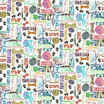 Clothworks Best Friends Y4283-1 Words
