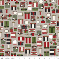 Christmas Presents Gray Fabric By Riley Blake Designs