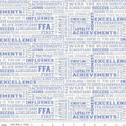 FFA® Forever Blue® Text White By Riley Blake