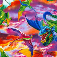Dragons Michael-C6317  BRIGHT By Timeless Treasure Fabric