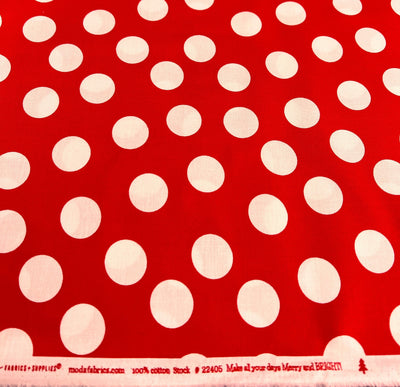 Moda Fabrics Merry and Bright Poinsettia Red Merry Giant Dot