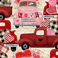 3 Wishes Fabrics- 19560Beige- Trucks of Love