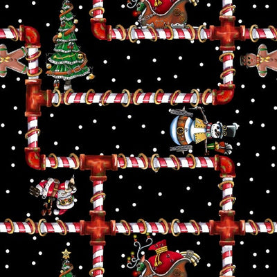 QT Fabrics-28903-J Steampunk Christmas-Candy Cane Pipes