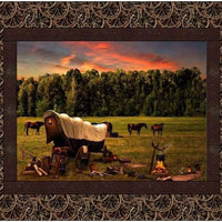 Western Wagon Scenic Quilt Kit 61x50