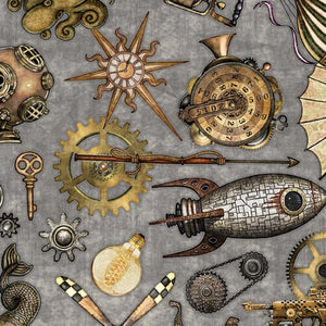 QT Fabrics 1649-29563 K Steampunk Adventures