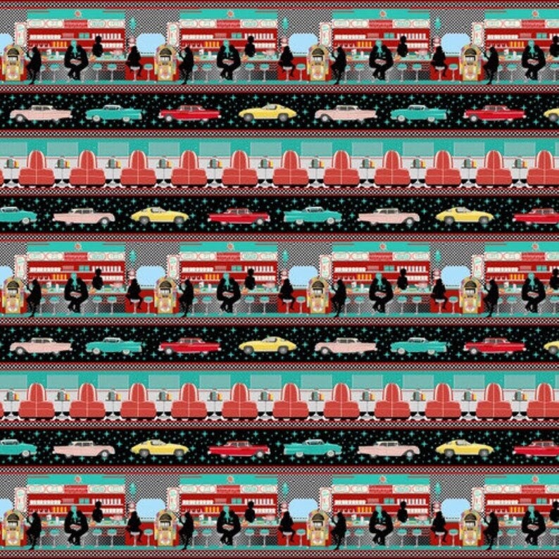 Blank Quilting 2427 Diners and Drive ins Border Fabric